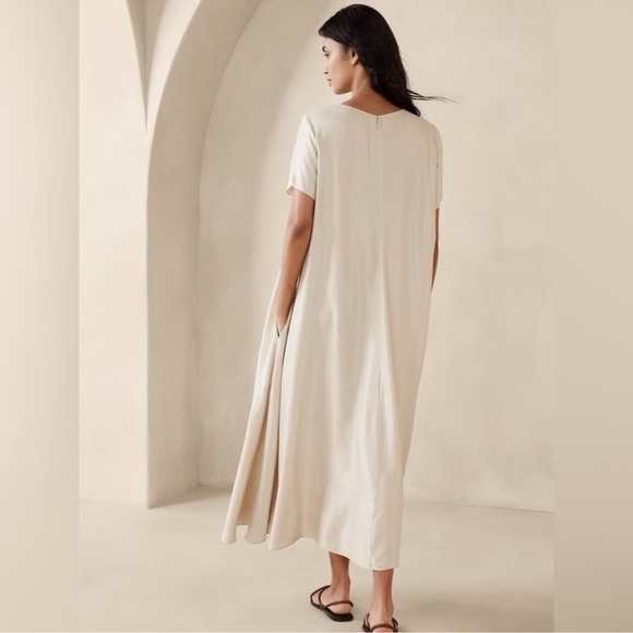 NWT! Banana Republic Beige Aurelia Linen-Blend Maxi Dress - Size XS 🦋 - Picture 2 of 5